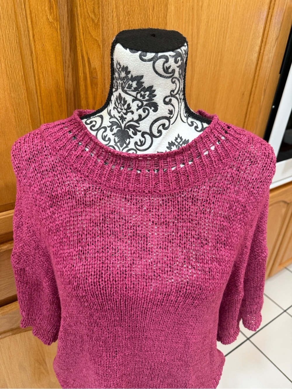 Versona Raspberry Crewneck Knit Sweater - Picture 7 of 11